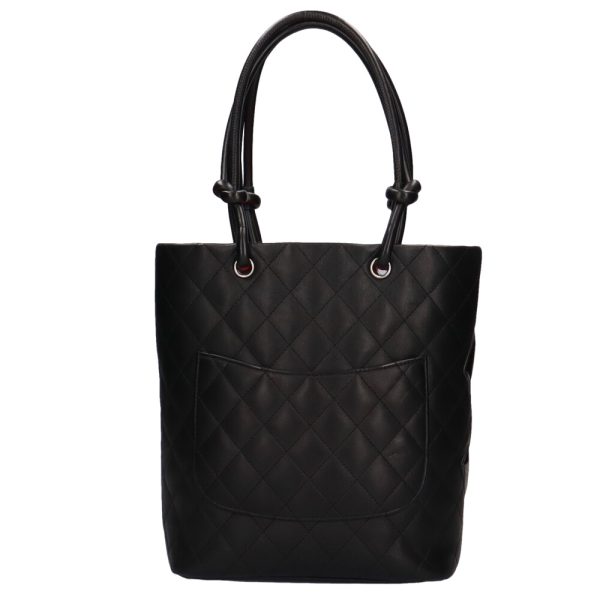 3 Chanel Pm Cambon Tote Bag Lambskin Black