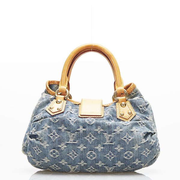 3 Louis Vuitton Monogram Denim Pleaty Mini Handbag Blue