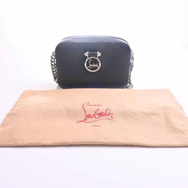 3 Christian Louboutin Mini Chain Shoulder Bag Leather Black