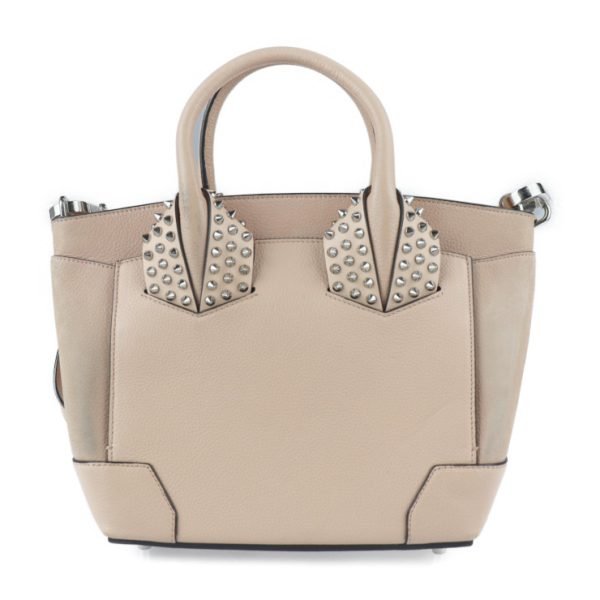 3 Christian Louboutin Eloise Small Shoulder Bag Leather Nude Peach Silver Hardware Spike Studs