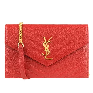 393953bow016805 zz Yves Saint Laurent Cassandra Chain Wallet