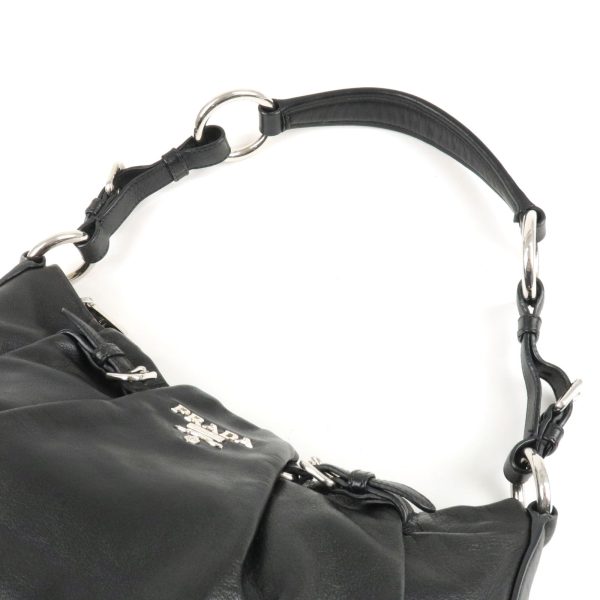 4 Prada Leather Shoulder Bag Black