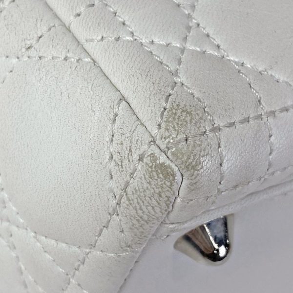 4 Christian Dior Handbag Canage Leather White