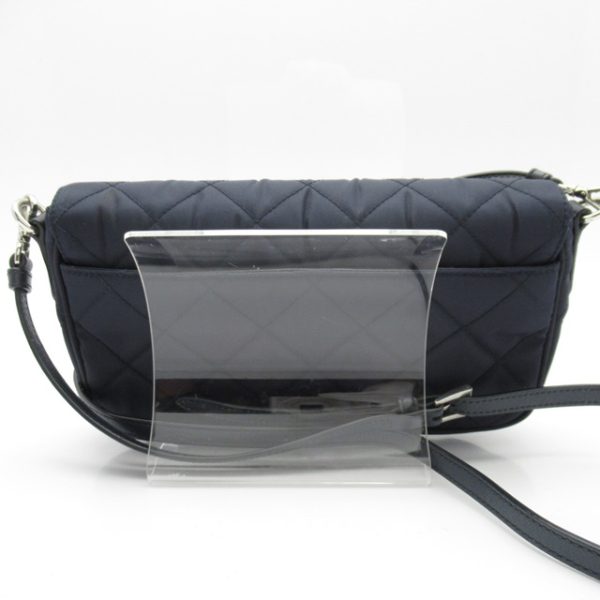 4 Prada 2 Way Clutch Bag Nylon Leather Blue