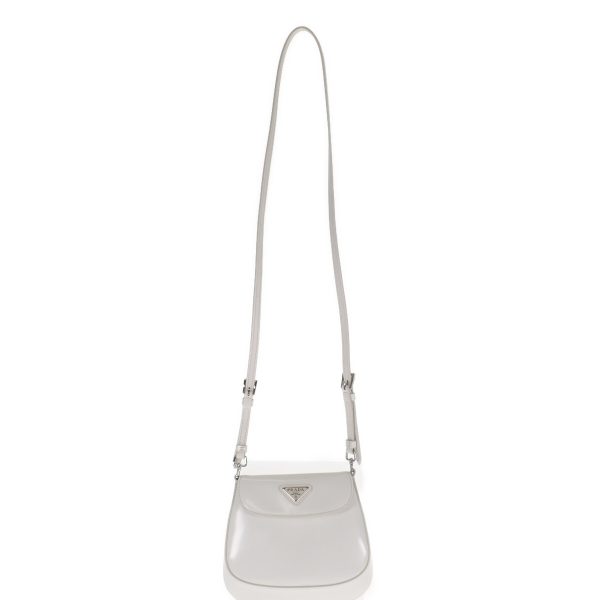 4 Prada Cleo Mini Bag Shoulder Bag White Silver Metal Fittings