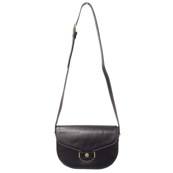 4 Christian Dior Shoulder Bag Leather Black