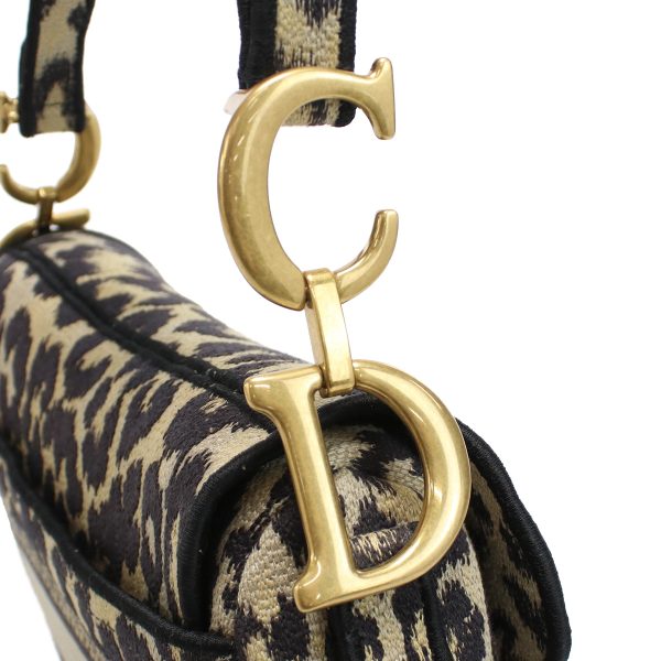 4 Christian Dior Handbag Canvas Leopard Multicolor