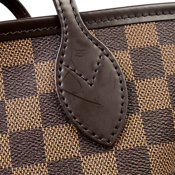 4 Louis Vuitton Neverfull MM Handbag Shopping Tote Bag Damier Brown Rose Ballerine