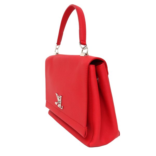 4 Louis Vuitton Lockme 2 Shoulder Handbag Calf Leather Ruby Red