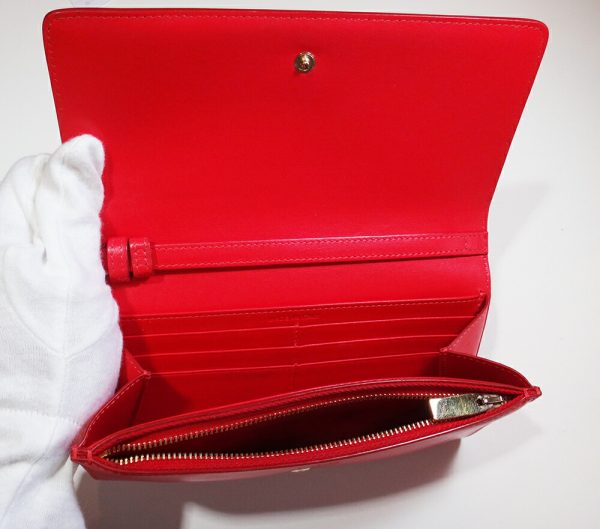 4 Christian Louboutin Long Wallet Coin Purse Mini Bag Clutch Bag Leather Red