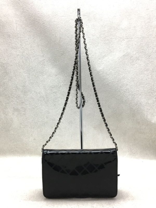 4 Chanel Wallet Chain Shoulder Bag Enamel Gray