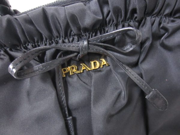 4 Prada Shoulder Bag Nylon Leather Black