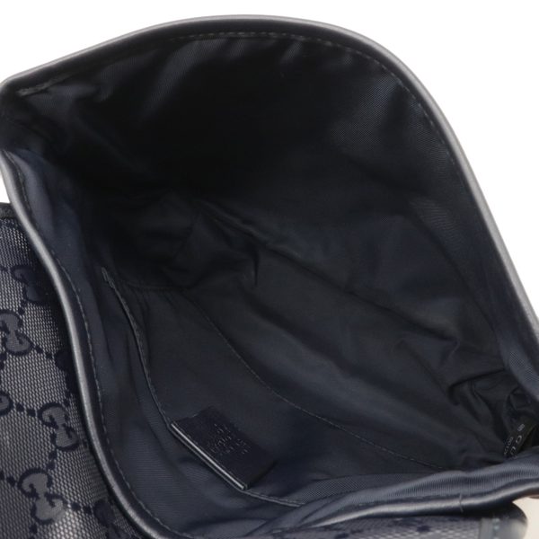 5 Gucci GG Shoulder Bag Diagonal PVC Leather Dark Navy Blue