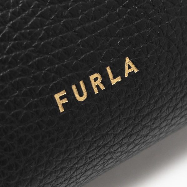 5 Furla Tote Bag Shoulder Bag Mini Bag Grain Leather Black