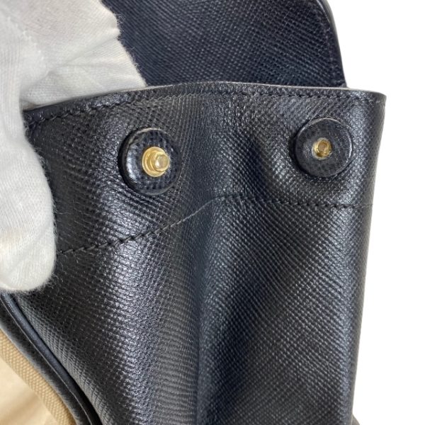 5 Prada Tote Handbag Black Beige Leather Canvas Saffiano