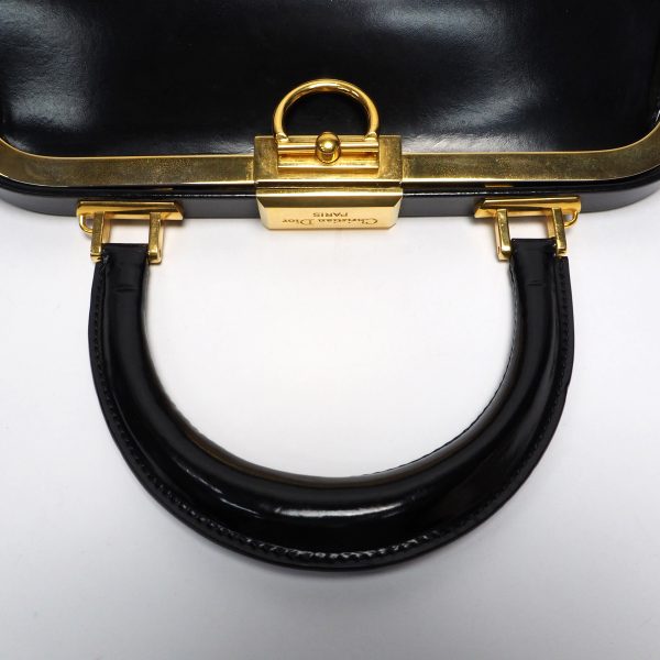 OLYMPUS DIGITAL CAMERA Christian Dior Shoulder Bag Leather Gold Metal Fittings Black