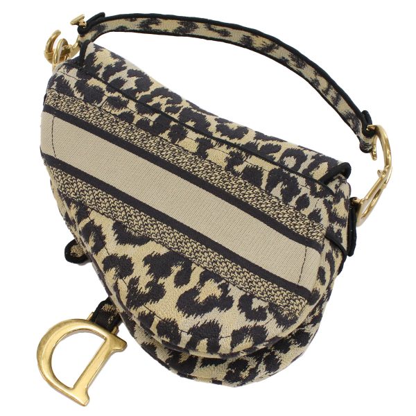 5 Christian Dior Handbag Canvas Leopard Multicolor