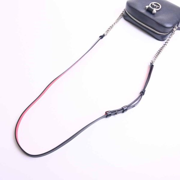 5 Christian Louboutin Mini Chain Shoulder Bag Leather Black