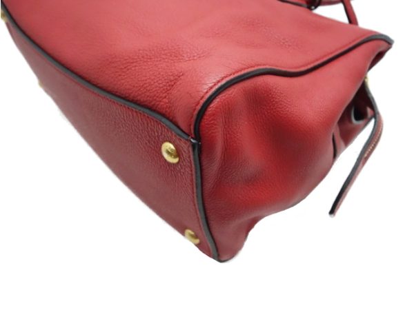 6 Prada 2 Way Bag Leather Red