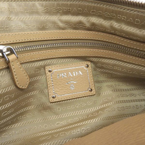 6 Prada Shoulder Bag Leather Beige Shin Pull Shawl