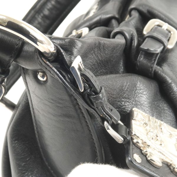 6 Prada Leather Shoulder Bag Black