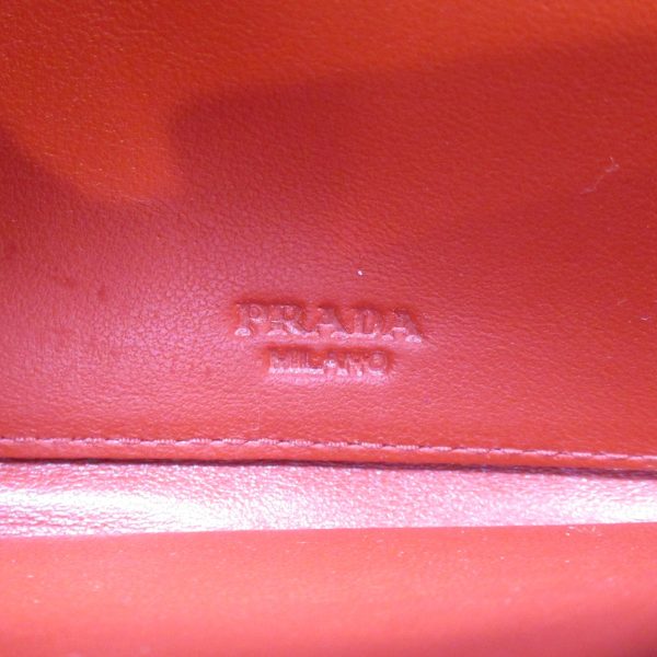 6 Prada Shoulder Bag Wallet Leather Nylon Red