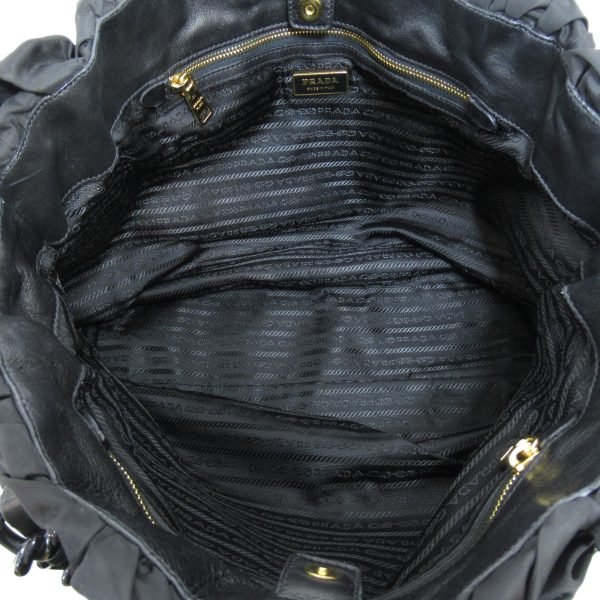 6 Prada Chain Shoulder Bag Nylon Black