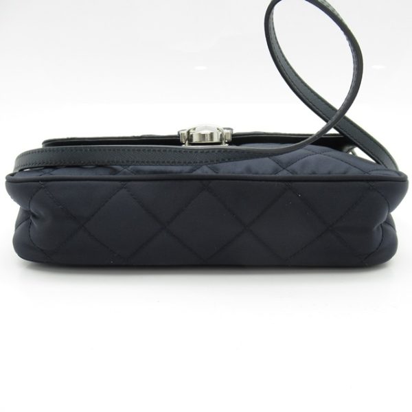 6 Prada 2 Way Clutch Bag Nylon Leather Blue