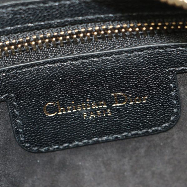 6 Christian Dior Mini Pochette Saddlebag Double Pouch Leather Black