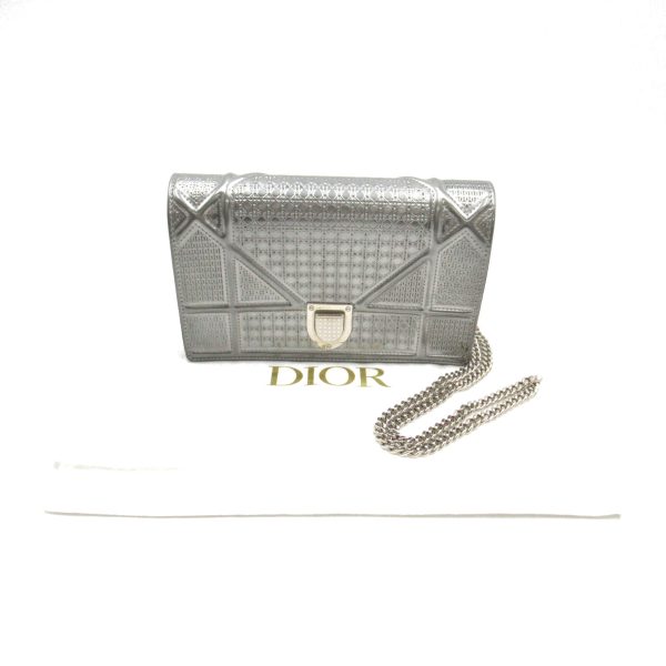 6 Dior Shoulder Bag Leather Silver