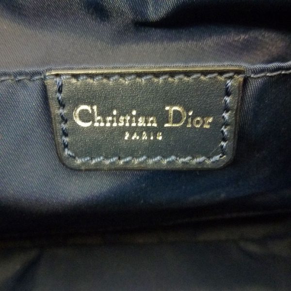 6 Christian Dior Trotter Shoulder Bag Tote Bag Cute Bag Jacquard Navy