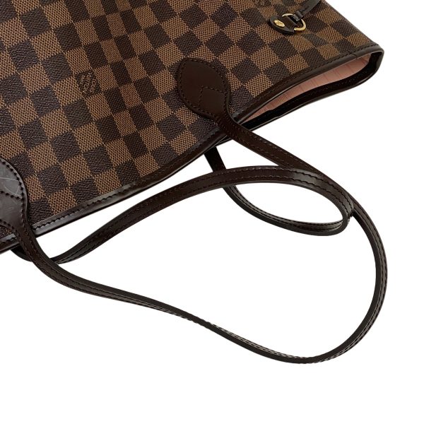 6 Louis Vuitton Neverfull MM Handbag Shopping Tote Bag Damier Brown Rose Ballerine