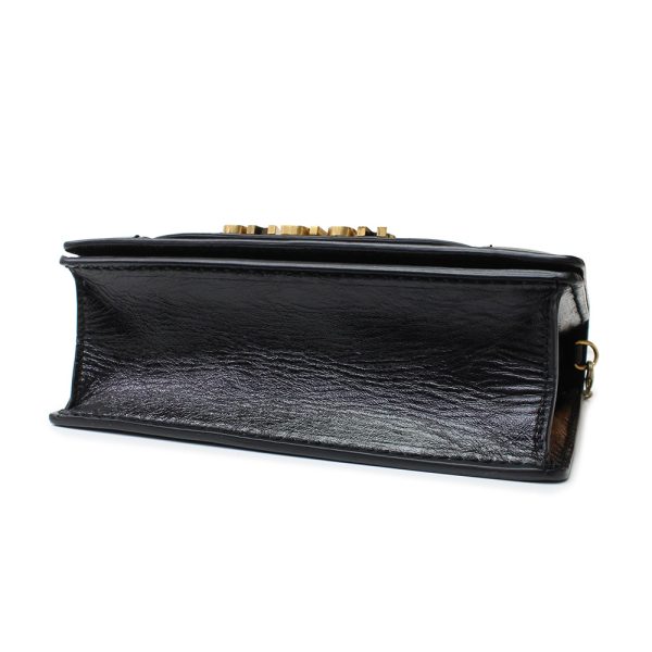 6 Christian Dior Small Clutch 2 Way Chain Bag Leather Black