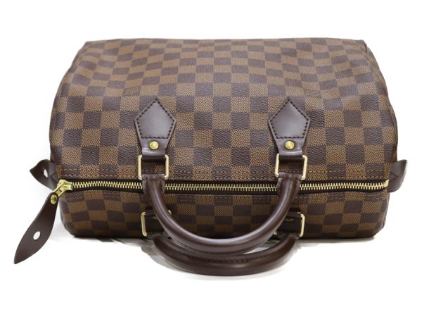 6 Louis Vuitton Speedy 30 Handbag Boston Bag Damier Brown Red