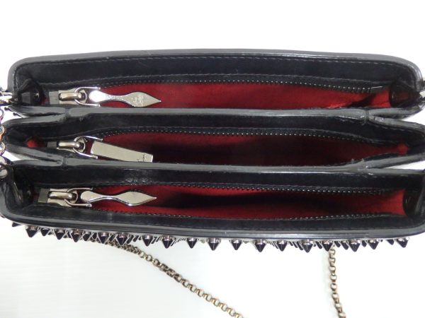 OLYMPUS DIGITAL CAMERA Christian Louboutin Trilby Chain Shoulder Bag Studded Black