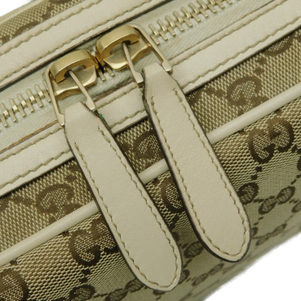 6 Gucci Boston Shoulder Bag GG Canvas Beige Gold Metal Fittings Large Capacity