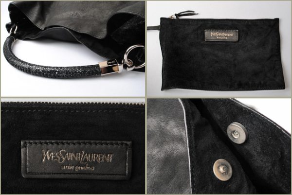 6 Saint Laurent Shoulder Bag Sheepskin Black