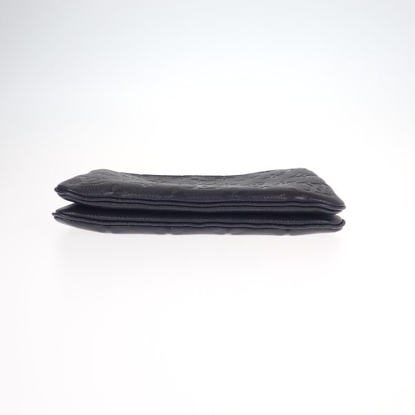 6 Louis Vuitton Pochette Double Zip Shoulder Bag Emplant Black Gold Hardware