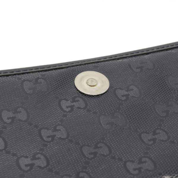 6 Gucci GG Shoulder Bag Diagonal PVC Leather Dark Navy Blue