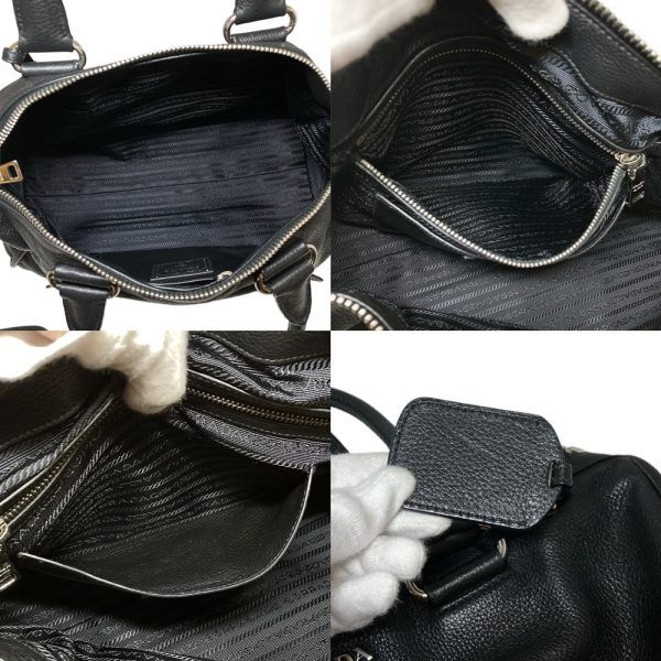 7 Prada Handbag Leather Black