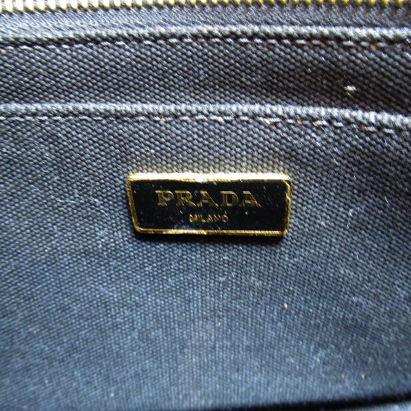 7 Prada Canapa Tote PM Tote Bag Canvas Black