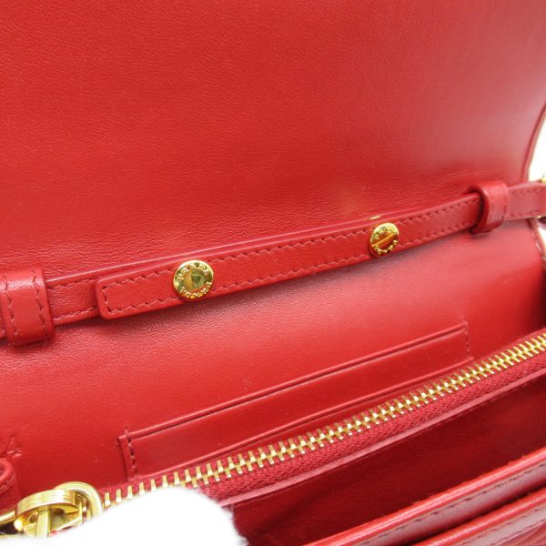 7 Prada Shoulder Bag Wallet Leather Nylon Red