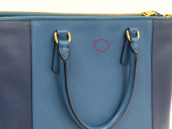 7 Prada 2 Way Hand Shoulder Bag Saffiano Leather Blue