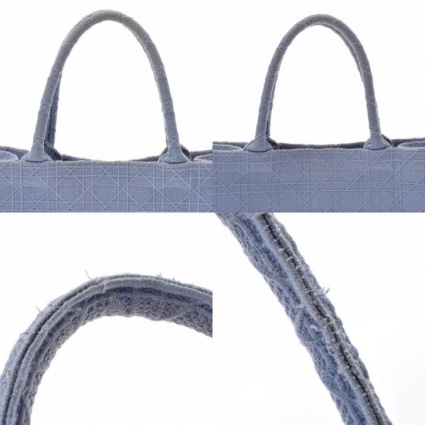 7 Christian Dior Tote Bag Handbag Canvas Blue