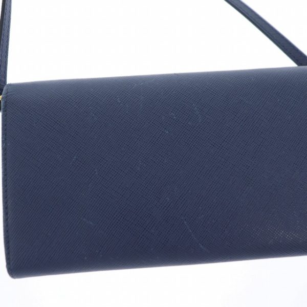 7 Prada Saffiano Ribbon Pochette Wallet Shoulder Bag Navy