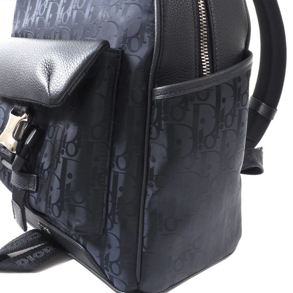 7 Christian Dior Explorer Backpack Nylon Leather Black Silver Color Metal Fittings