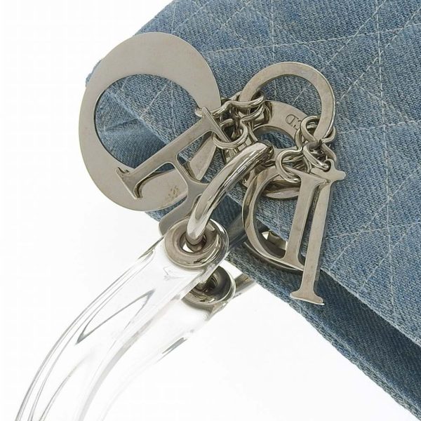 7 Christian Dior 2 Way Bag Handbag Denim Light Blue