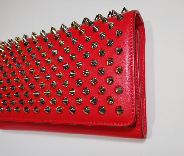 7 Christian Louboutin Long Wallet Coin Purse Mini Bag Clutch Bag Leather Red