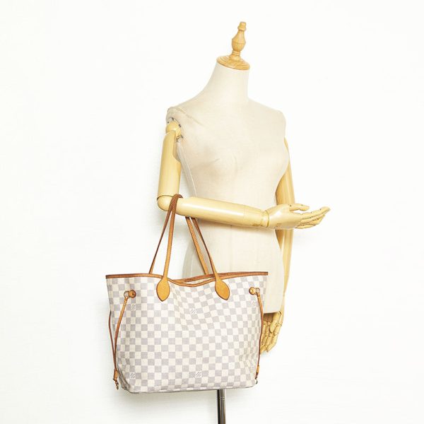 7 Louis Vuitton Damier Azur Neverfull MM Tote Bag Shoulder Bag