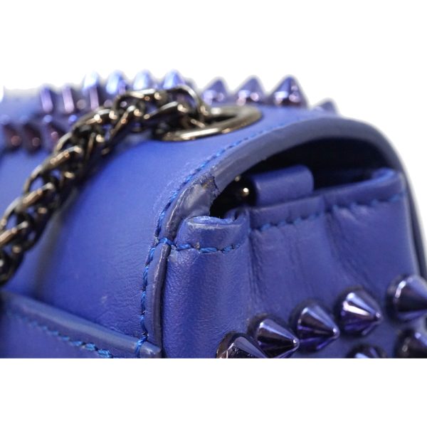 7 Christian Louboutin Mini Sweet Charity Shoulder Bag Leather Blue Purple